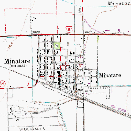 Topographic Map of City of Minatare, NE