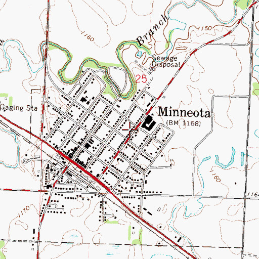 Topographic Map of City of Minneota, MN