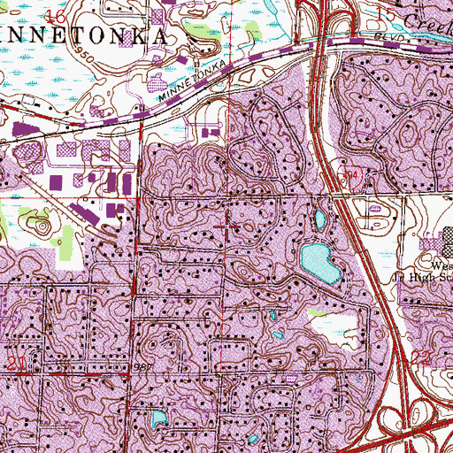 Topographic Map of City of Minnetonka, MN