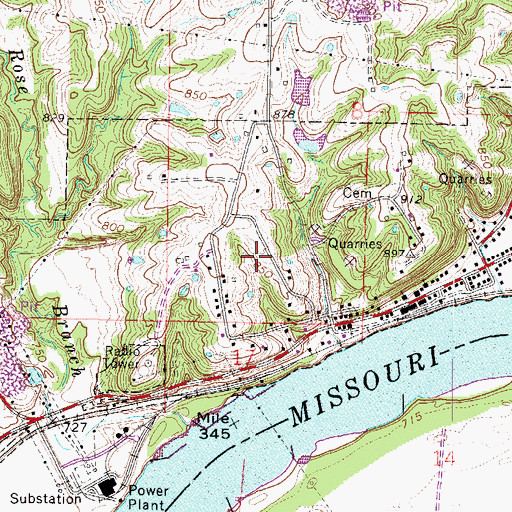 Topographic Map of City of Missouri City, MO