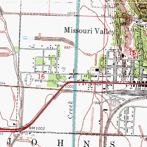 Topographic Map of City of Missouri Valley, IA
