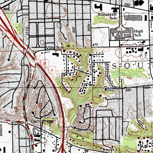Topographic Map of City of Moline, IL
