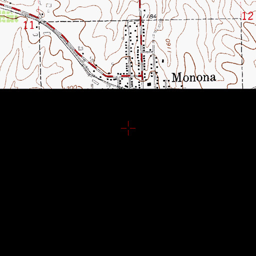 Topographic Map of City of Monona, IA