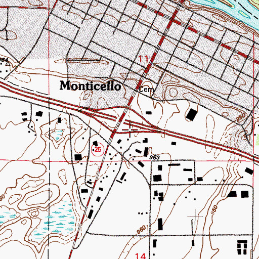 Topographic Map of City of Monticello, MN