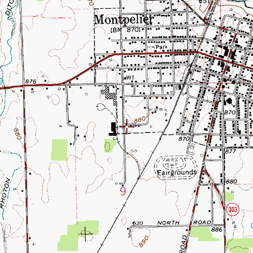 Topographic Map of City of Montpelier, IN