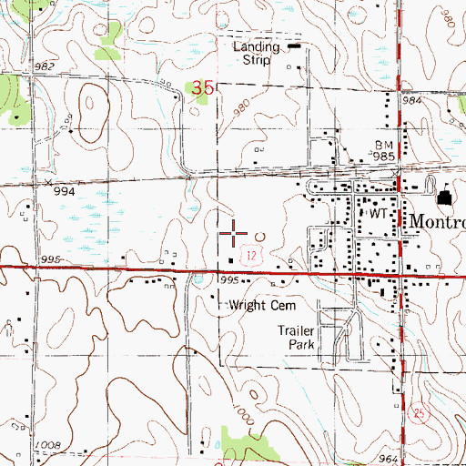 Topographic Map of City of Montrose, MN