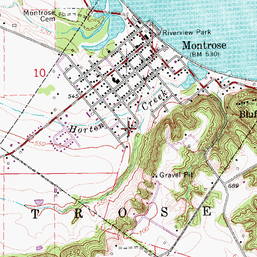 Topographic Map of City of Montrose, IA