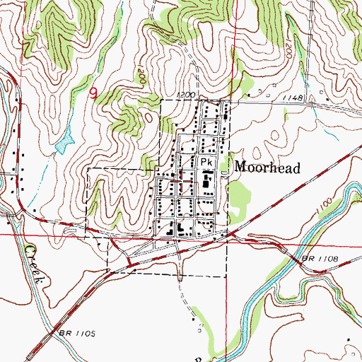 Topographic Map of City of Moorhead, IA