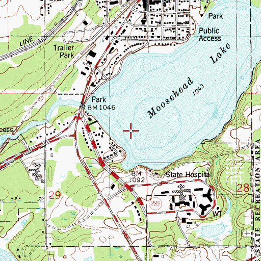 Topographic Map of City of Moose Lake, MN