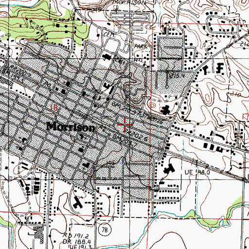 Topographic Map of City of Morrison, IL