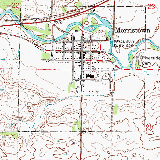 Topographic Map of City of Morristown, MN