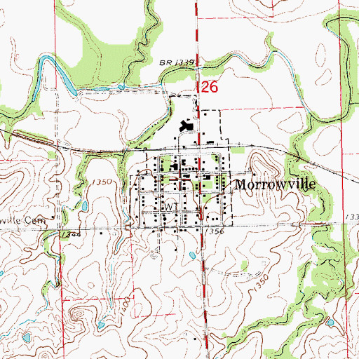 Topographic Map of City of Morrowville, KS