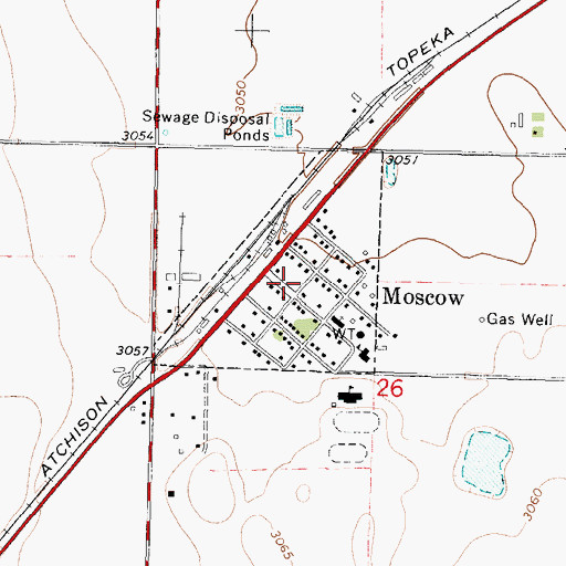Topographic Map of City of Moscow, KS