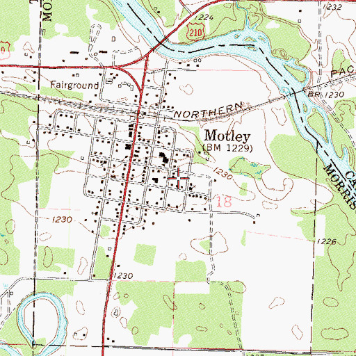 Topographic Map of City of Motley, MN