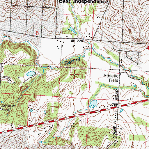 Topographic Map of City of Independence, MO