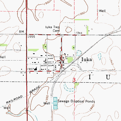 Topographic Map of City of Iuka, KS