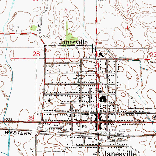 Topographic Map of City of Janesville, MN