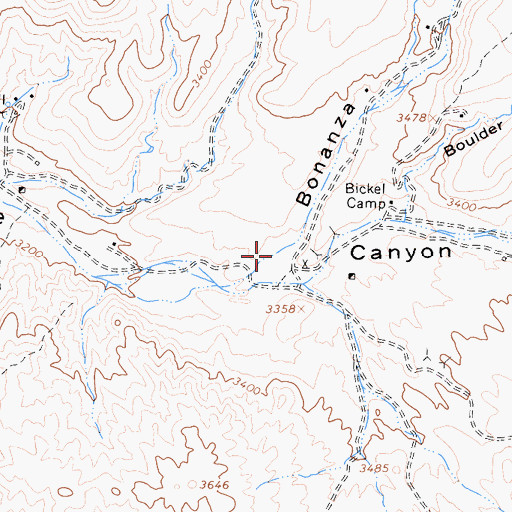 Topographic Map of Bonanza Gulch, CA