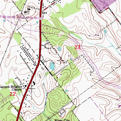 Topographic Map of City of Jeffersonville, IN