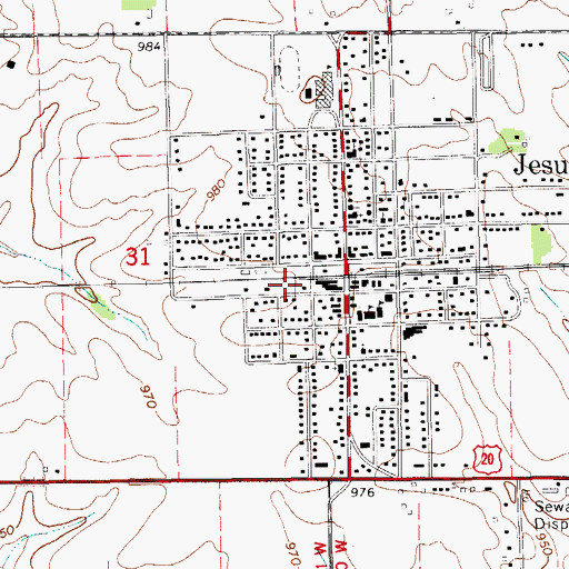 Topographic Map of City of Jesup, IA
