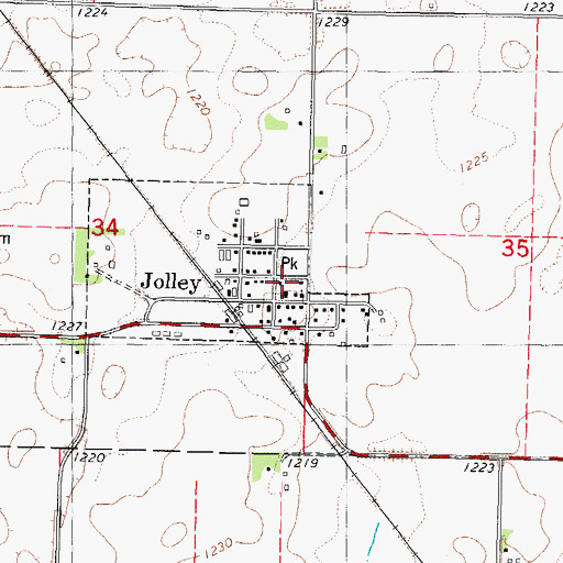 Topographic Map of City of Jolley, IA
