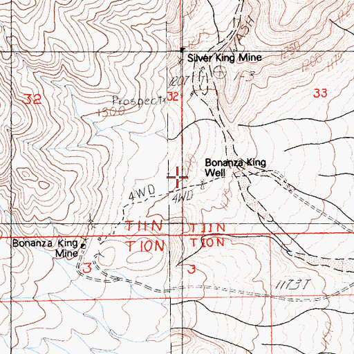 Topographic Map of Bonanza King Well, CA