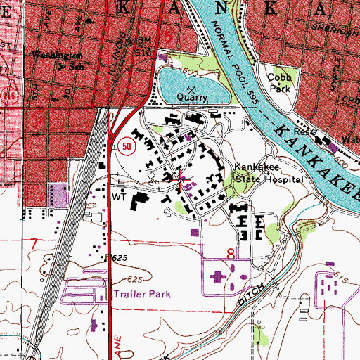 Topographic Map of City of Kankakee, IL