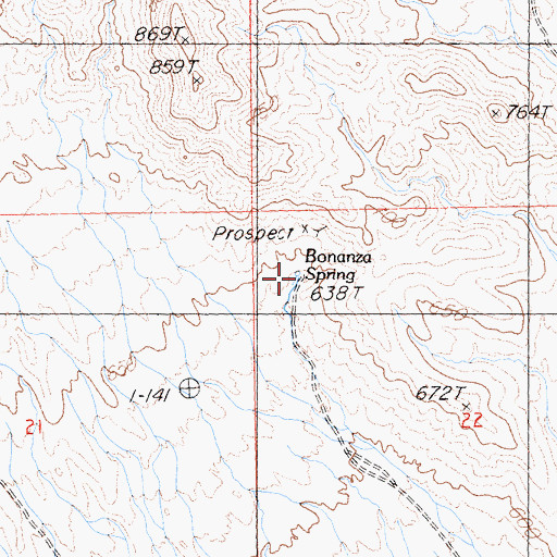 Topographic Map of Bonanza Spring, CA