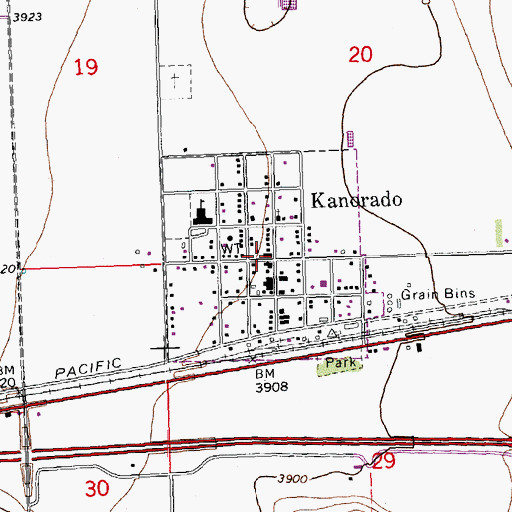 Topographic Map of City of Kanorado, KS