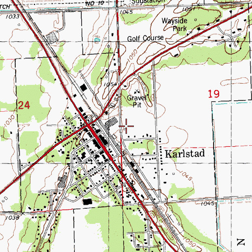 Topographic Map of City of Karlstad, MN