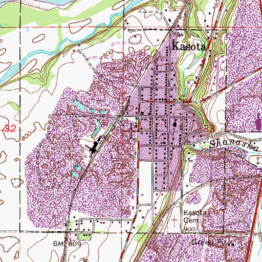 Topographic Map of City of Kasota, MN