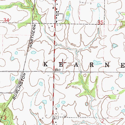 Topographic Map of City of Kearney, MO