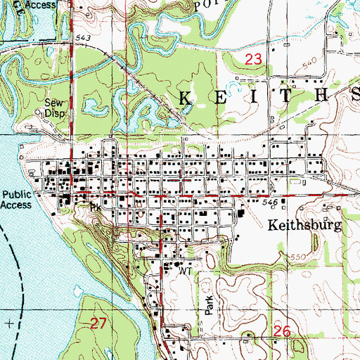 Topographic Map of City of Keithsburg, IL