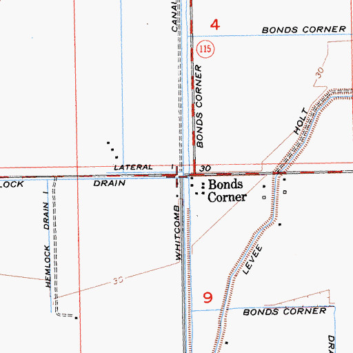Topographic Map of Bonds Corner, CA