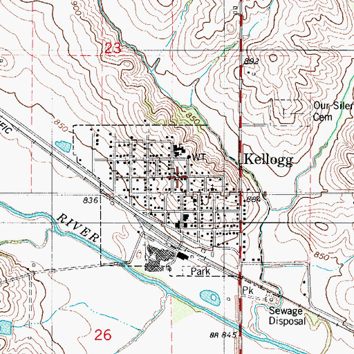 Topographic Map of City of Kellogg, IA
