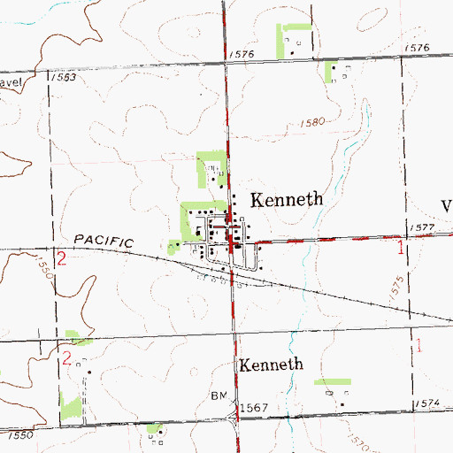 Topographic Map of City of Kenneth, MN