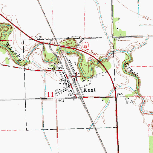 Topographic Map of City of Kent, MN