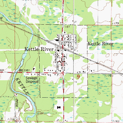 Topographic Map of City of Kettle River, MN