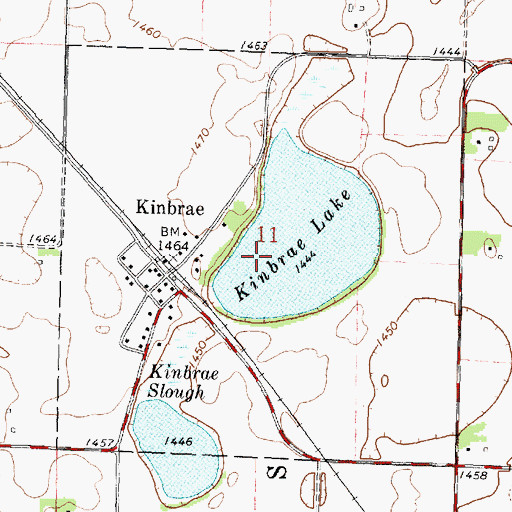 Topographic Map of City of Kinbrae, MN