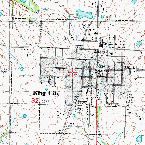Topographic Map of City of King City, MO