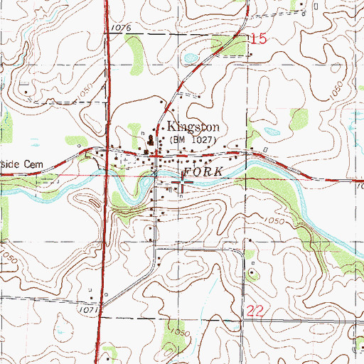 Topographic Map of City of Kingston, MN