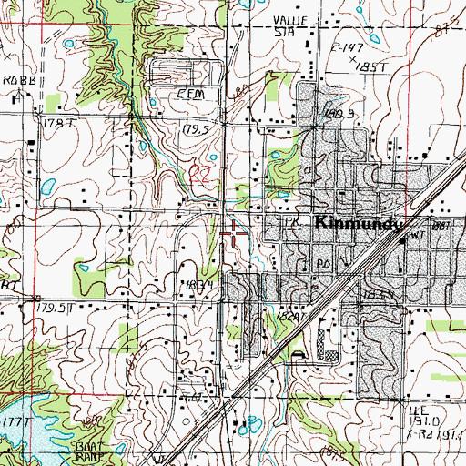Topographic Map of City of Kinmundy, IL
