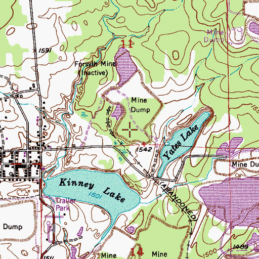 Topographic Map of City of Kinney, MN