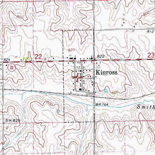 Topographic Map of City of Kinross, IA