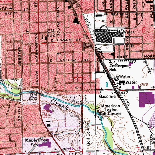 Topographic Map of City of Kokomo, IN