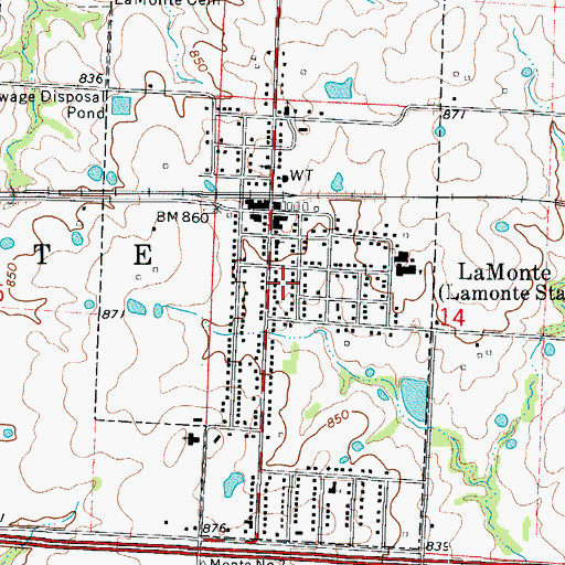 Topographic Map of City of La Monte, MO