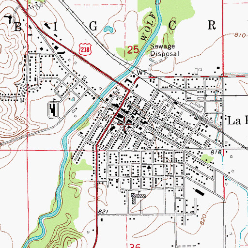 Topographic Map of City of La Porte City, IA