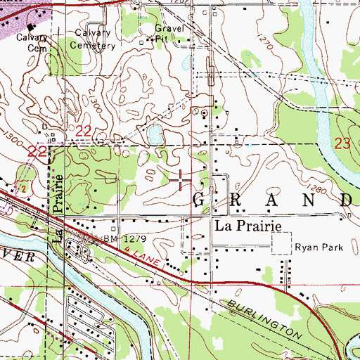 Topographic Map of City of La Prairie, MN