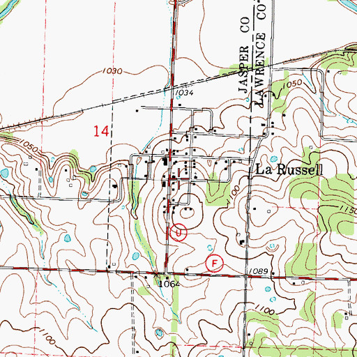 Topographic Map of City of La Russell, MO