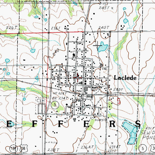 Topographic Map of City of Laclede, MO